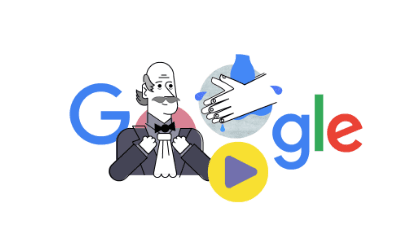 Il doodle di Google del 20 marzo 2020 dedicato a Semmelweis