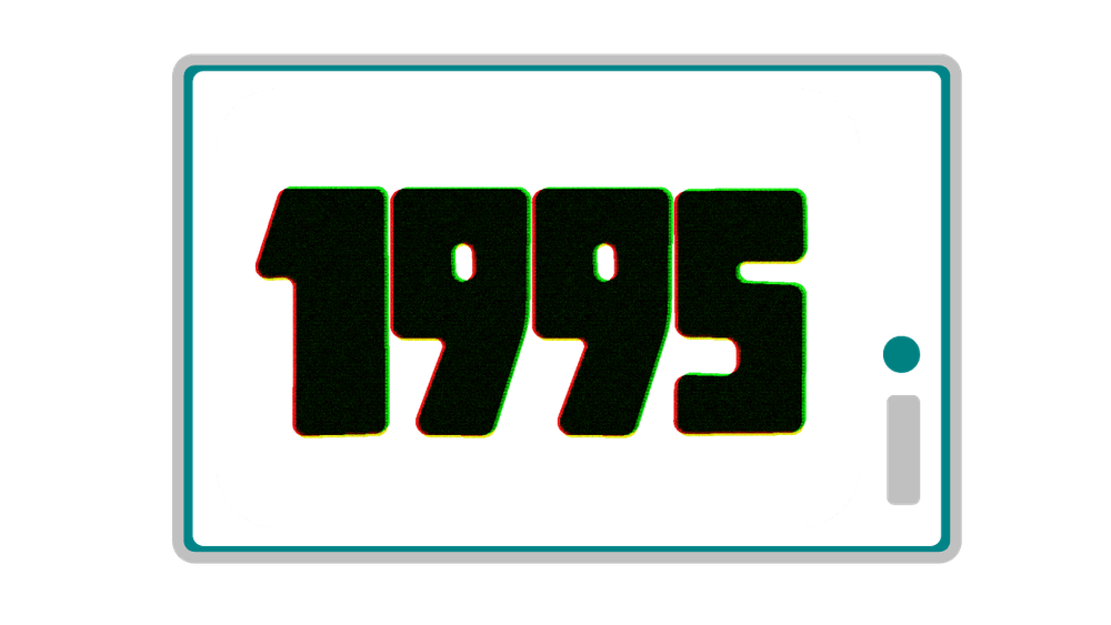 Grafica illustrata con la data 1995 all’interno di uno schermo stilizzato, utilizzata come elemento della timeline storica di Panebarco. Il visual richiama innovazione, tecnologia e trasformazione dell’azienda nel tempo.